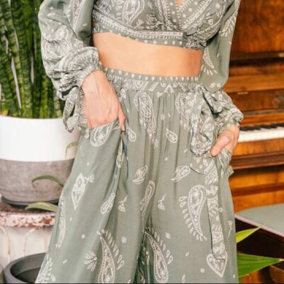 RUBEN BOHO WIDE LEG PANTS IN CONSTANCE PRINT JAASE - Picture 7 of 8